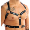 Generique Harnais lanières Fines Thin Chest Simili Noir